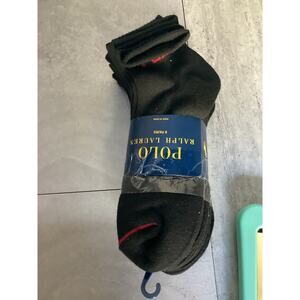 Polo Ralph Lauren 8 Pairs Classic Sport Crew Athletic Socks Black for Men